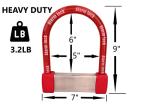 EnzZone Bike Lock Heavy Duty Anti Theft Alarm Bike U Lock, High Pitched Audible Alarm, Bicycle, Fits Fat Tire E-Bikes 20"x4" Wheels Scooters Motorcycles,16mm Stainless Steel Weather Proof 3 Keys (Red)