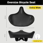 Extra Wide Oversized Bike Seat - Large Bicycle Seat Cushion for Men Women Comfort, Ergonomic Comfortable Padded Bicycle Saddle Replacement Fits Peloton, Stationary, Exercise,City Bike, Ebike(X-Large)