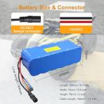 KBT 36V 5Ah Rechargeable LiFePO4 Battery Pack with Charger, Charging Cable, Cable Connector, Build-in 10A BMS