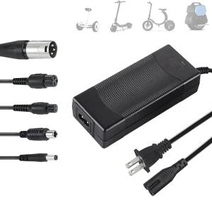 LHIBYOLO 42V 2A Electric Scooter Charger 5 in1 Plugs Universal,for 36V Electric Scooter Ebike Lithium Battery，for Jetson,Razor,Swagtron,Bird,Gotrax,Segway