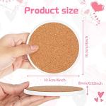 48 Pieces Round Ceramic Tiles for Crafts Coasters 4 Inch White Unglazed Ceramic Coasters with Cork Backing Pads for Ink or Acrylic Pouring, DIY, Mosaics, Painting Projects, Decoupage