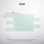 Lovdeco Light Green Water Wave Glass Subway Tile, 3 x 12 Inch, 4 Sq Ft, Backsplash for Bathroom Kitchen Wall, 16-Pack