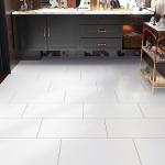 STICKEEP White Peel and Stick Floor Tile Sheet 12"x24" Linoleum Vinyl Flooring Rolls Peel and Stick Bathroom Waterproof Floor Tile Self Adhesive Flooring Tiles for Kitchen Bedroom Living Room4 PCS