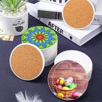 48 Pieces Round Ceramic Tiles for Crafts Coasters 4 Inch White Unglazed Ceramic Coasters with Cork Backing Pads for Ink or Acrylic Pouring, DIY, Mosaics, Painting Projects, Decoupage