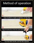 Szliyands Glass Tile Cutter, New Design 2 in 1 Glass Cutting Tool with Extra 6 Cutter Blades Glass Tile Cutter for Glass, Mirror, Ceramic Tile, Glazed Tiles