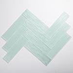 Lovdeco Light Green Water Wave Glass Subway Tile, 3 x 12 Inch, 4 Sq Ft, Backsplash for Bathroom Kitchen Wall, 16-Pack