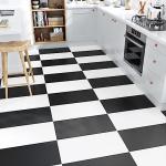 STICKEEP White Peel and Stick Floor Tile Sheet 12"x24" Linoleum Vinyl Flooring Rolls Peel and Stick Bathroom Waterproof Floor Tile Self Adhesive Flooring Tiles for Kitchen Bedroom Living Room4 PCS