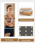 PIUDOC 12" x 12" 4Pcs Full Length Wall Mirror Tiles, Frameless Wall Mounted Mirror Glass Wall Peel and Stick Mirror for Home Gym, Door, Bedroom, Living Room (12" x 12"-4PCS)