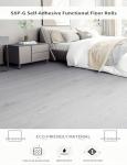 15.7'' Wide Vinyl Flooring Roll 12.86 Sq.ft -FOGZUVR Peel and Stick Floor Tiles Wood Self-Adhesive Sticky Tile Durable,Waterproof & Easy Install for Bathroom, Kitchen,Living Room (Gray,15.7''x118'')