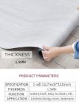 15.7'' Wide Vinyl Flooring Roll 12.86 Sq.ft -FOGZUVR Peel and Stick Floor Tiles Wood Self-Adhesive Sticky Tile Durable,Waterproof & Easy Install for Bathroom, Kitchen,Living Room (Gray,15.7''x118'')