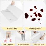 STICKEEP White Peel and Stick Floor Tile Sheet 12"x24" Linoleum Vinyl Flooring Rolls Peel and Stick Bathroom Waterproof Floor Tile Self Adhesive Flooring Tiles for Kitchen Bedroom Living Room4 PCS