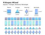 Lanyani Iridescent Mosaic Glass Tiles 200 Pieces Bulk Stained Glass Tile for Mosaic Crafts, 4 Shapes Assortment,Transparent Blue