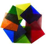 MaxGrain 6x6 inch Rainbow Transparent Textured Stained Glass Sheets Colored Cathedral Glass Packs, 8 Sheets Variety Bright Colors