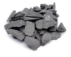 Natural Slate Stone -1/2 to 1 inch. Perfect Size for Miniature or Fairy Gardens, Aquariums, Reptiles, Terrariums, Model Railroads, Dioramas & Wargaming (2lbs Grey)