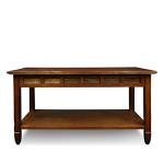Leick Home 10058 Rustic Slate Tile Coffee Table with Shelf, Rustic Oak