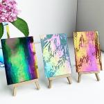 ILLUCKAI12 Sheets Iridescent Stained Glass Sheet, 4 x 6 inch Rainbow Iridized Glass Mosaic Tiles for Crafts, Stained Glass Supplies for Art Glass Projects and Mosaics