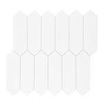SUNWINGS Backsplash for Kitchen Peel and Stick, Stone Composite Self Adhesive Tiles Long Hexagon Mosaic Wall Tile, 12 Inch x 11.22 Inch 10 Sheets White