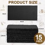 Hoolerry 15 Pcs 8 x 4 Inch Slate Charcuterie Boards Bulk, Mini Slate Cheese Board Black Sushi Platters Individual Stone Serving Tray Plates for Food, Appetizers, Cheese, Meat, Party