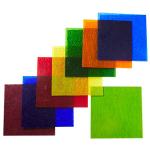 MaxGrain 6x6 inch Rainbow Transparent Textured Stained Glass Sheets Colored Cathedral Glass Packs, 8 Sheets Variety Bright Colors