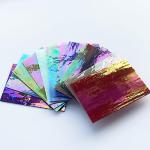 ILLUCKAI12 Sheets Iridescent Stained Glass Sheet, 4 x 6 inch Rainbow Iridized Glass Mosaic Tiles for Crafts, Stained Glass Supplies for Art Glass Projects and Mosaics