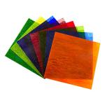 MaxGrain 6x6 inch Rainbow Transparent Textured Stained Glass Sheets Colored Cathedral Glass Packs, 8 Sheets Variety Bright Colors