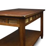 Leick Home 10058 Rustic Slate Tile Coffee Table with Shelf, Rustic Oak