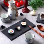 Hoolerry 15 Pcs 8 x 4 Inch Slate Charcuterie Boards Bulk, Mini Slate Cheese Board Black Sushi Platters Individual Stone Serving Tray Plates for Food, Appetizers, Cheese, Meat, Party
