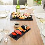 Hoolerry 15 Pcs 8 x 4 Inch Slate Charcuterie Boards Bulk, Mini Slate Cheese Board Black Sushi Platters Individual Stone Serving Tray Plates for Food, Appetizers, Cheese, Meat, Party