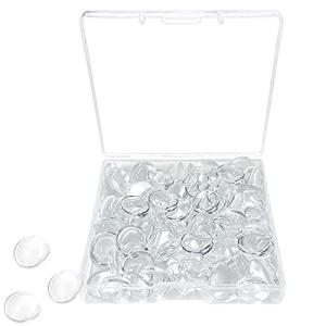 90PCS Clear Round Glass Cabochons Dome Tiles, 12MM Flat Back Clear Dome Cabochons Set for DIY Craft Photo Charms, Cameo Pendants, Rings, Necklace and Jewelry Making