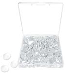 90PCS Clear Round Glass Cabochons Dome Tiles, 12MM Flat Back Clear Dome Cabochons Set for DIY Craft Photo Charms, Cameo Pendants, Rings, Necklace and Jewelry Making