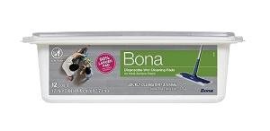 Bona Multi-Surface Floor Disposable Wet Cleaning Pads - 12-Pack - Residue-Free Floor Cleaning Solution for Stone, Tile, Laminate, and Vinyl Floors