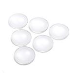 Craftdady 50Pcs Transparent Clear Glass Cabochons 34.5-35mm Flat Back Half Round Dome Tiles for Photo Pendant Jewelry Craft Making