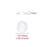Craftdady 50Pcs Transparent Clear Glass Cabochons 34.5-35mm Flat Back Half Round Dome Tiles for Photo Pendant Jewelry Craft Making