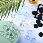72 Pieces Craft Magnets Glass Ceramic Ferrite Magnet with Adhesive Backing and Transparent Clear Glass Cabochons for DIY Craft Fridge Refrigerator Pendants(1 Inch,Round)