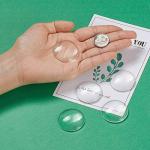 Craftdady 50Pcs Transparent Clear Glass Cabochons 34.5-35mm Flat Back Half Round Dome Tiles for Photo Pendant Jewelry Craft Making