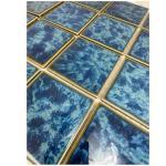 Tenedos TBHMD-3x3-PL Ocean Green Jellyfish Square Square 3x3 Porcelain Pool Mosaic Floor and Wall Tile for Backsplash, Kitchen, Bathroom, Swimming Pool (1 Sheet)