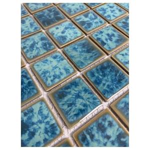 Tenedos Ocean Green Jellyfish 2x2 Square Porcelain Mosaic Tile for Pool Kitchen Backsplash Bathroom Shower Floor Wall Accent Durable Water Resistant (1 Sheet)