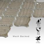 Tenedos Snowy Glossy Arabesque Porcelain Tile – 11.38" x 12.25" Sheet for Wall, Backsplash, Bathroom, Shower Accent, White Patterned Look (1 Sheet)