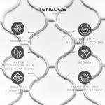 Tenedos Snowy Glossy Arabesque Porcelain Tile – 11.38" x 12.25" Sheet for Wall, Backsplash, Bathroom, Shower Accent, White Patterned Look (1 Sheet)