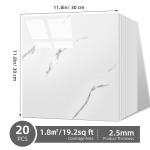 Vieshful 20pcs Peel and Stick Backsplash Tile，12"x12" Self Adhesive Marble Tile for Wall, PVC Waterproof Shower Wall Panels, Back Splash Stick on Tiles for Kitchen Bathroom Living Room (Not Real Tile)
