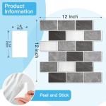 Art3d Peel and Stick Granite Wall Tiles – 12"x12" Thicker Design Backsplash, Self-Adhesive Tile for Kitchen & Bathroom Decor