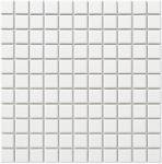 Tenedos 1x1 Square White Porcelain Mosaic Tile for Bathroom Walls, Shower, Pool, Entryway, Floor and Backsplash - Single Full Sheet, Easy Installation (1)
