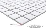Tenedos 1x1 Square White Porcelain Mosaic Tile for Bathroom Walls, Shower, Pool, Entryway, Floor and Backsplash - Single Full Sheet, Easy Installation (1)