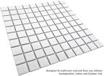 Tenedos 1x1 Square White Porcelain Mosaic Tile for Bathroom Walls, Shower, Pool, Entryway, Floor and Backsplash - Single Full Sheet, Easy Installation (1)