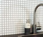 Tenedos 1x1 Square White Porcelain Mosaic Tile for Bathroom Walls, Shower, Pool, Entryway, Floor and Backsplash - Single Full Sheet, Easy Installation (1)