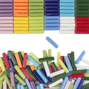 Youway Style Stick Mosaic Tiles for Crafts,228g Multi Colors Glass Mosaic Pieces Bulk, Linear Shape for DIY Art Crafts Supplies and Mosaic Projects