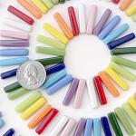Youway Style Stick Mosaic Tiles for Crafts,228g Multi Colors Glass Mosaic Pieces Bulk, Linear Shape for DIY Art Crafts Supplies and Mosaic Projects