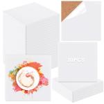 YOUNTHYE 30PCS Sublimation Coasters Blanks Ceramic Square Heat Transfer Coasters with Cork Back 4x4 inch MDF Sublimation Coasters Blanks White Glazed Ceramic Tiles for Sublimation Thermal Transfer