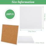 YOUNTHYE 30PCS Sublimation Coasters Blanks Ceramic Square Heat Transfer Coasters with Cork Back 4x4 inch MDF Sublimation Coasters Blanks White Glazed Ceramic Tiles for Sublimation Thermal Transfer