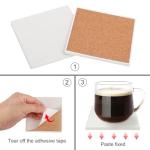 50 Pieces 3.54 Inch Square Sublimation Ceramic Coasters, Glazed Ceramic Tiles Coasters with Cork Backing Pads for DIY Crafts, Sublimation, White. by GNIEMCKIN